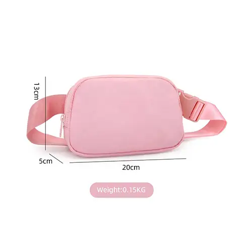  Pink Multi-Compartment Waist Bag with Adjustable Strap